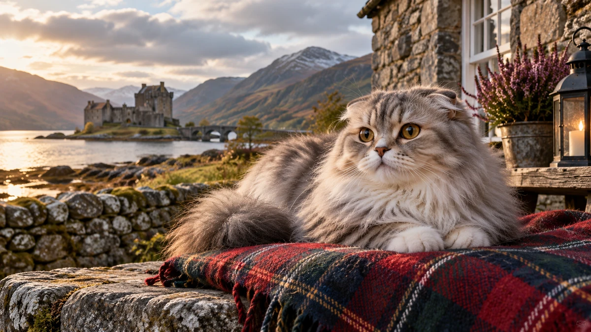 Scottish Fold Longhair kedi — ırkın tarihi ve kökeni