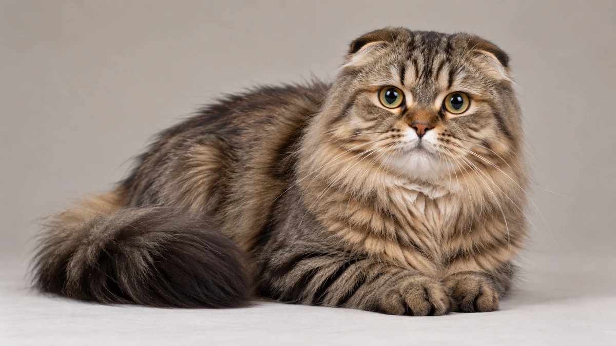 Scottish Fold Longhair kedi — tabby