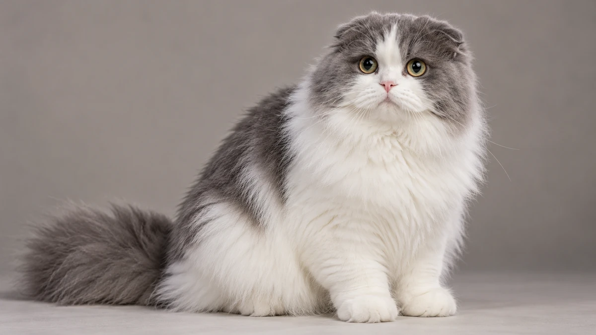 Scottish Fold Longhair kedi — bicolour